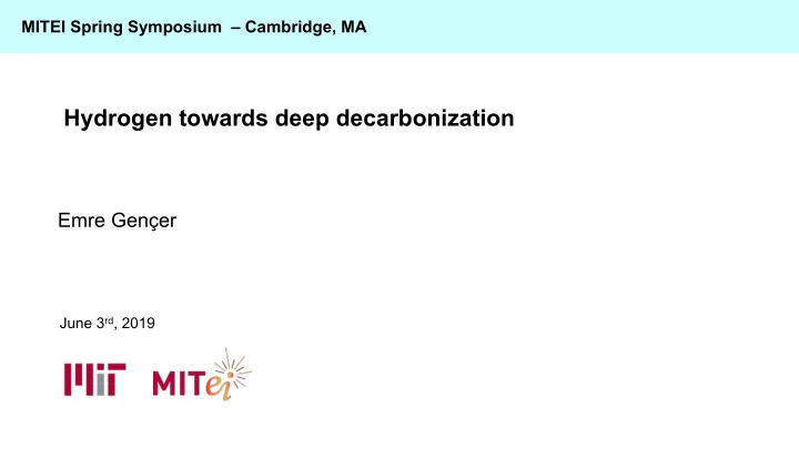hydrogen towards deep decarbonization