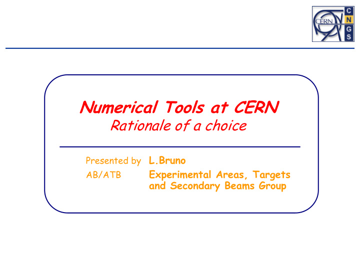 numerical tools at cern