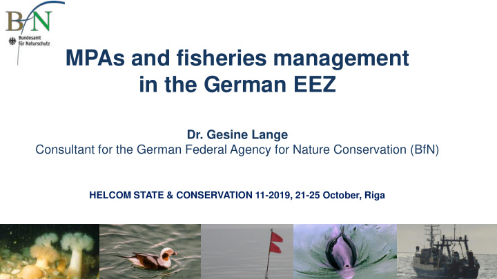 mpas and fisheries management in the german eez