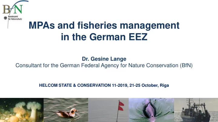 mpas and fisheries management in the german eez