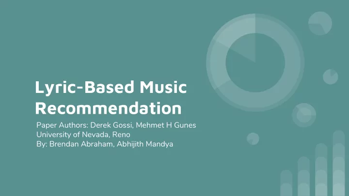 lyric based music recommendation