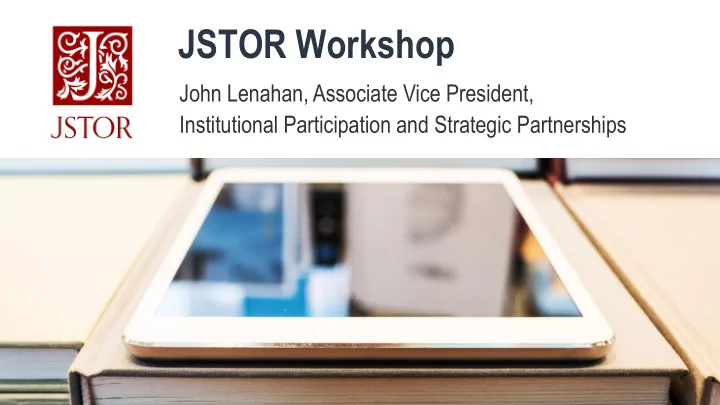 jstor workshop