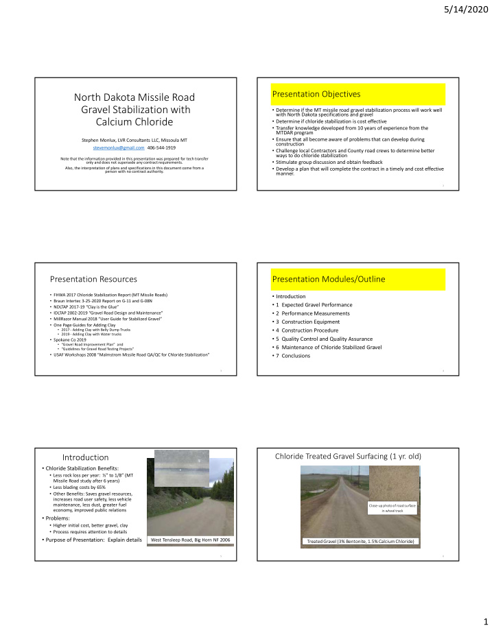 north dakota missile road gravel stabilization with