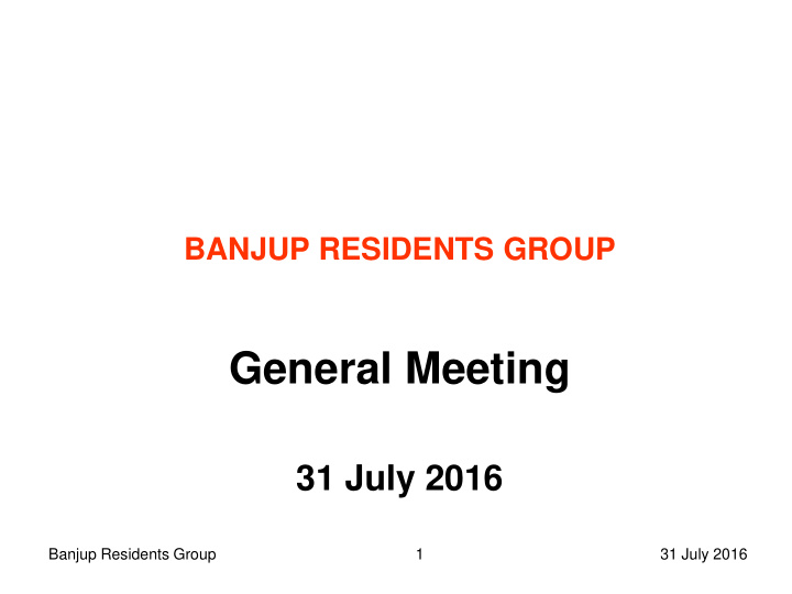 general meeting