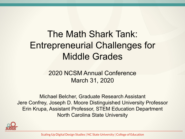 the math shark tank entrepreneurial challenges for middle