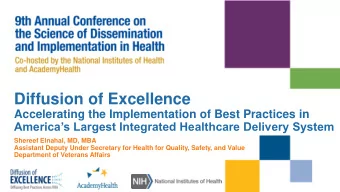 Diffusion of Excellence  Accelerating the Implementation of Best Practices in  Americas Largest