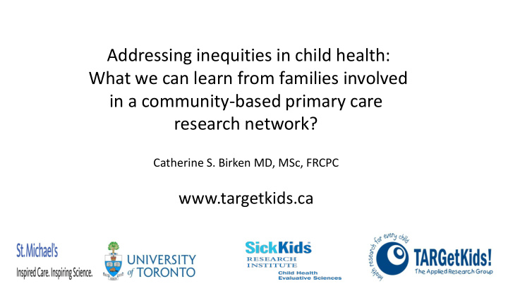 addressing inequities in child health what we can learn