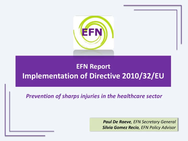 implementation of directive 2010 32 eu