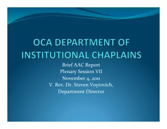 Brief  AAC  Report    Plenary  Session  VII    November  4,  2011    V.