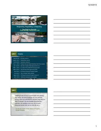 12/3/2013  Respecting, Regulating, or Rejecting  The Right to Rebuild  Nanette H. Bourne  Senior