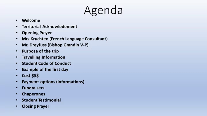 agenda