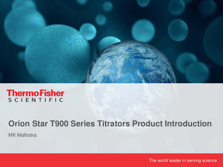orion star t900 series titrators product introduction