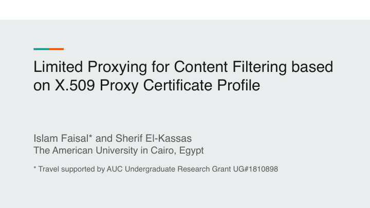 limited proxying for content filtering based on x 509
