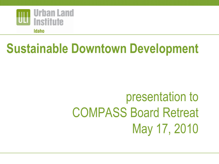 sustainable downtown development