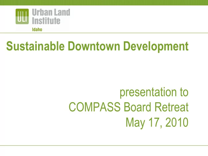 sustainable downtown development