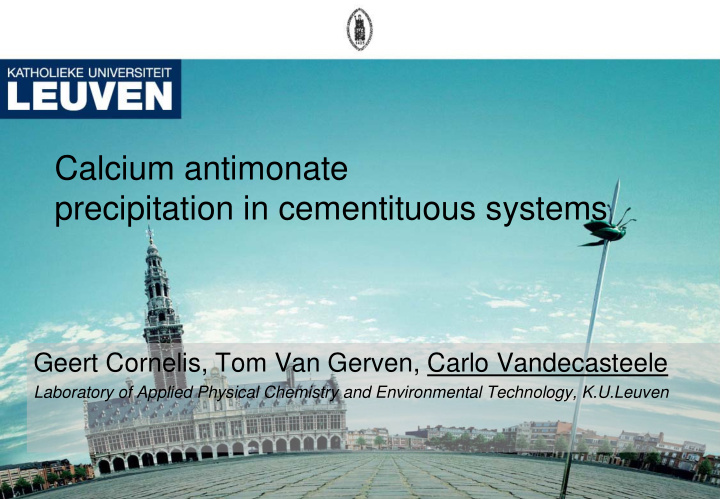 calcium antimonate precipitation in cementituous systems