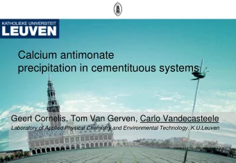 Calcium antimonate  precipitation in cementituous systems  Geert Cornelis, Tom Van Gerven, Carlo