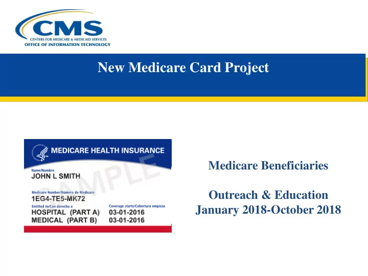 new medicare card project