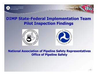 DIMP State-  -Federal Implementation Team  Federal Implementation Team  DIMP State  Pilot