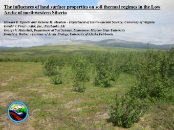 Arctic of northwestern Siberia  Howard E. Epstein and Victoria M. Meakem - Department of