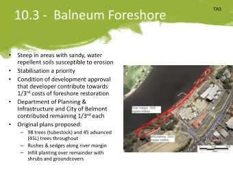 10.3 -  Balneum Foreshore  Steep in areas with sandy, water    repellent soils susceptible to