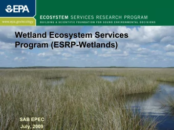 Wetland Ecosystem Services  Wetland Ecosystem Services  Program (ESRP-  -Wetlands)  Wetlands)