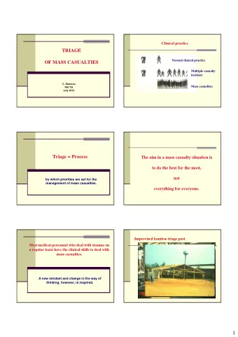 1  JFK Memorial Hospital, Maternity Building  Improvised triage post: underground garage  Monrovia