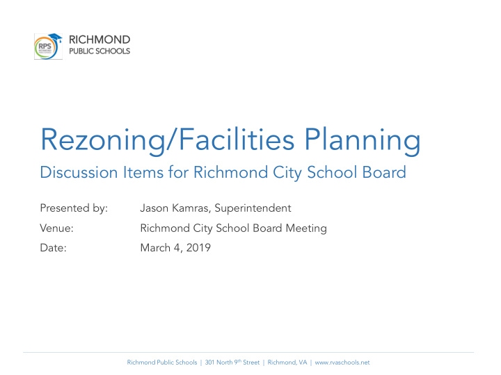 rezoning facilities planning