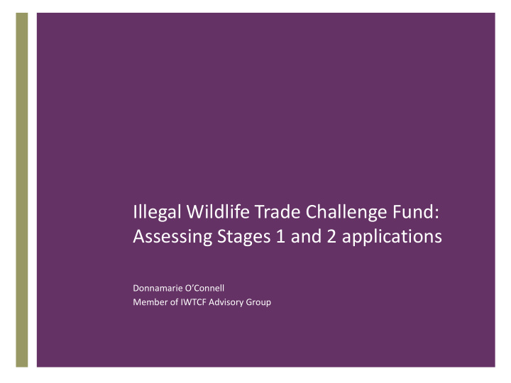 illegal wildlife trade challenge fund assessing stages 1