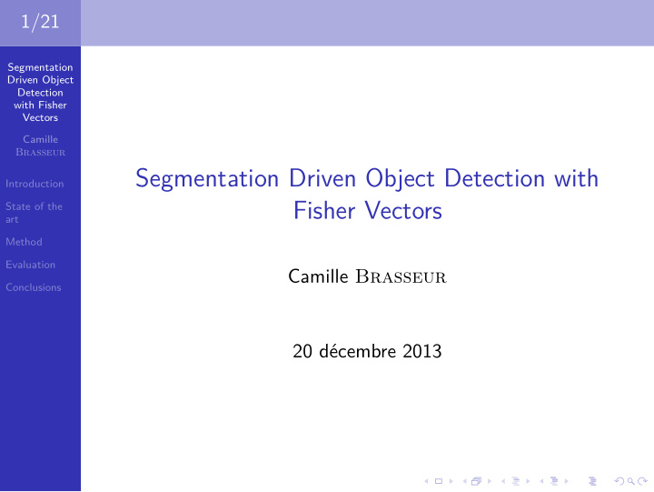 segmentation driven object detection with