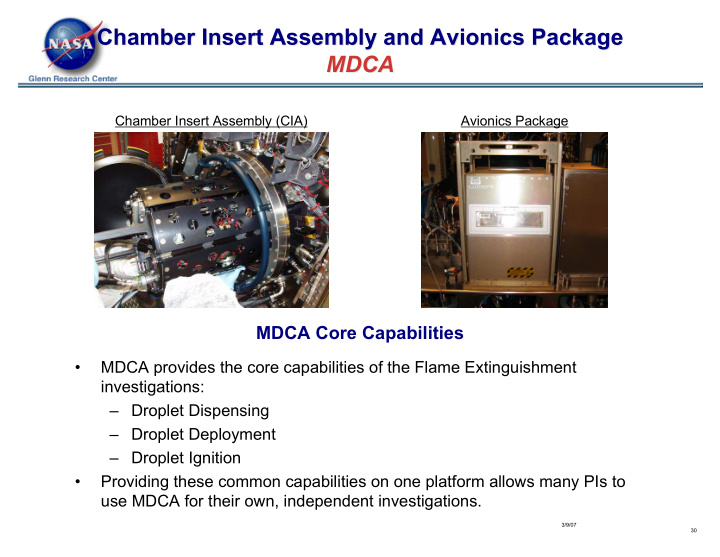 chamber insert assembly and avionics package chamber