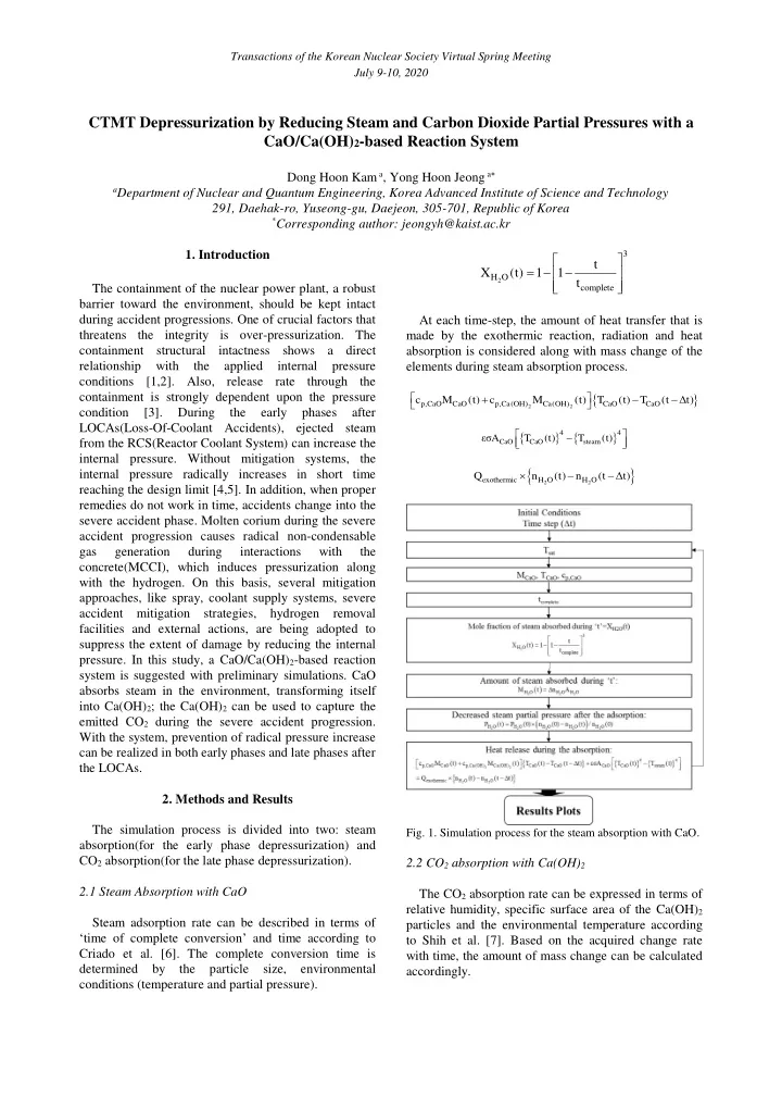 ctmt depressurization by reducing steam and carbon