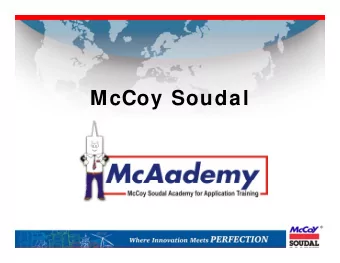 McCoy Soudal McCoy Soudal key figures  oy Souda  ey gu es  WORLD:      45 years production