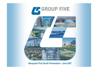 Macquarie First South Presentation - June 2007  Forward-Looking Statements  Forward-Looking