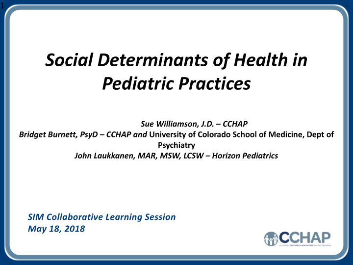 social determinants of health in pediatric practices
