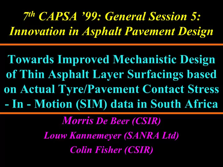 7 th capsa 99 general session 5