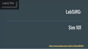 LabSiRG:  Sim 101  https://www.youtube.com/ watch?v=SXLwv4N64hU  Amanda VanSpronsen, BSc MLS, MSc