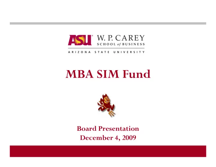 mba sim fund