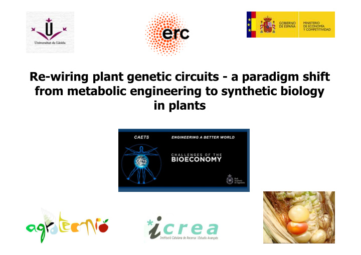 re wiring plant genetic circuits a paradigm shift from