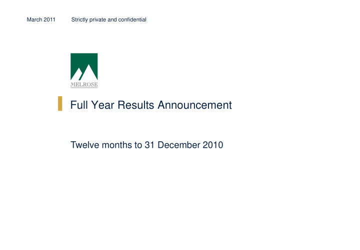 full year results announcement