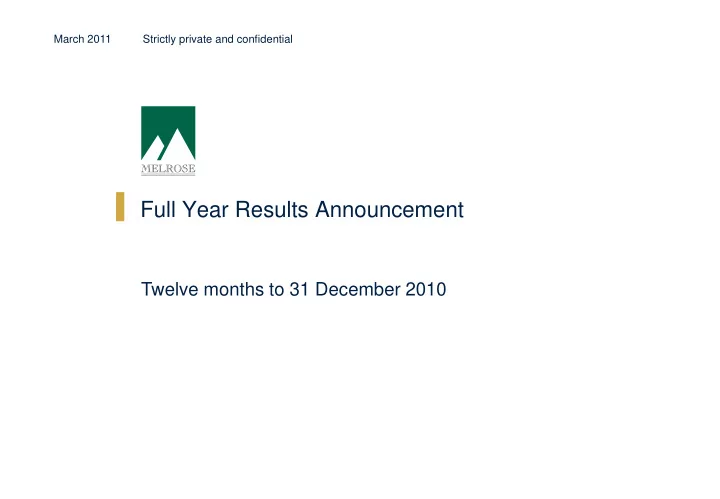 full year results announcement