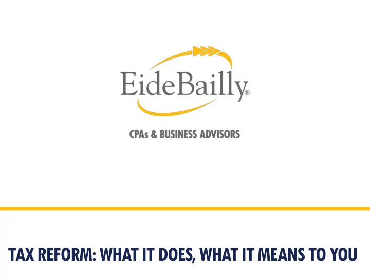 tax reform what it does what it means to you disclaimer