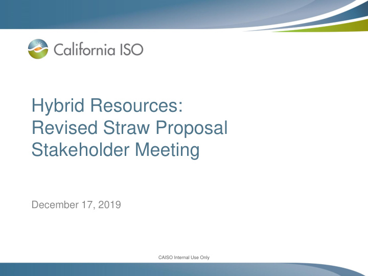 revised straw proposal
