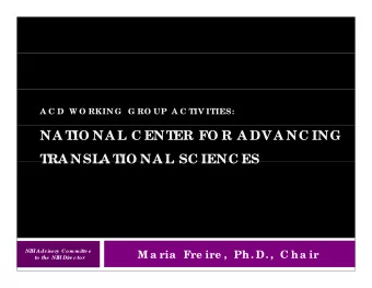NA TIO NA L C ENTER FO R A DV A NC ING  TRA NSLA TIO NA L SC IENC ES  TRA NSLA TIO NA L SC IENC ES
