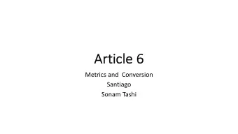 Articl  cle 6  Metrics and  Conversion  Santiago  Sonam Tashi  Na  Nationally De  Determi  rmined C