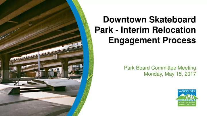 park interim relocation
