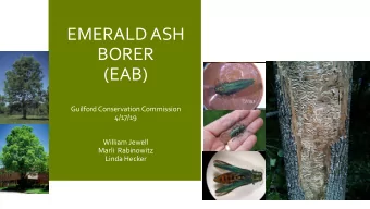 EMERALD ASH  BORER  (EAB)  Guilford Conservation Commission  4/17/19  William Jewell  Marli
