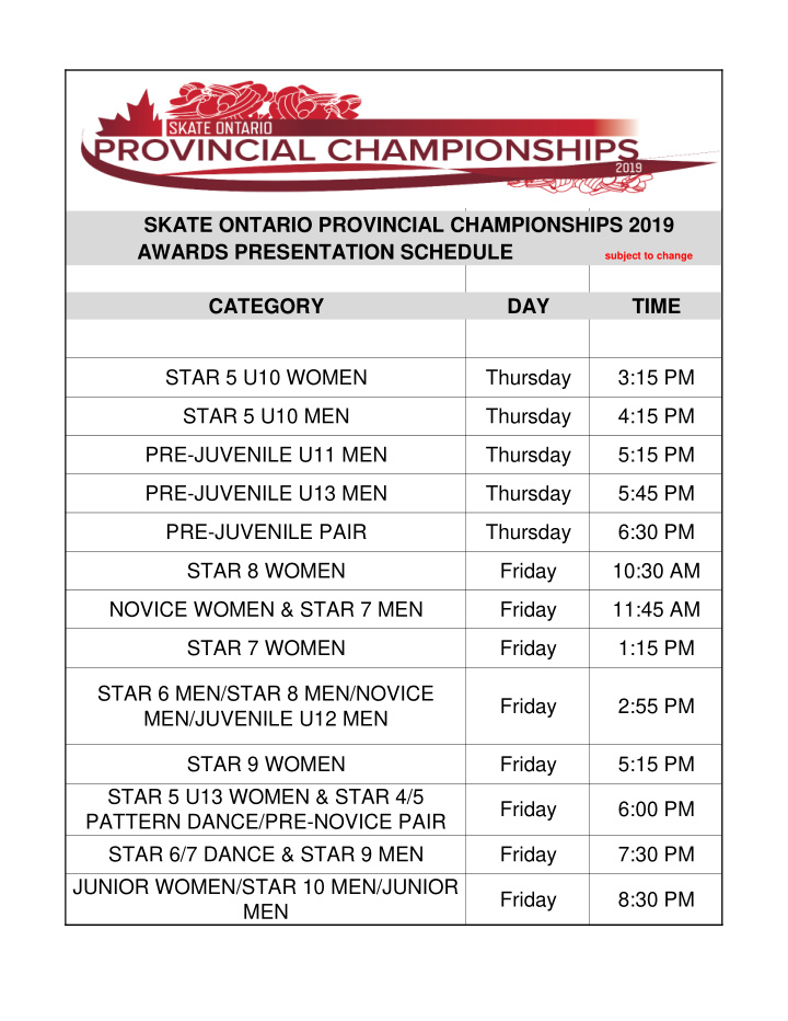 skate ontario provincial championships 2019