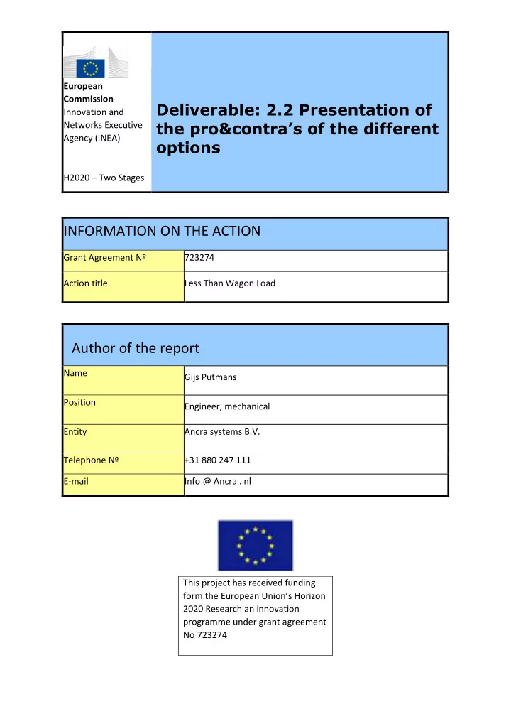 commission deliverable 2 2 presentation of innovation and