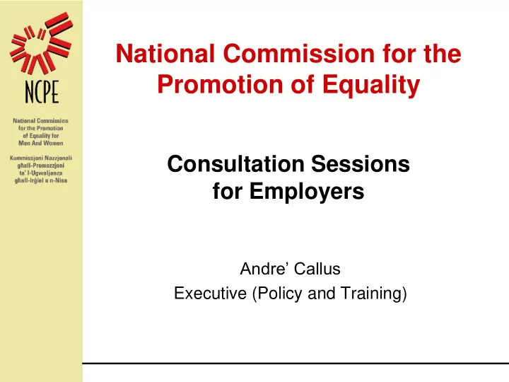 national commission for the promotion of equality